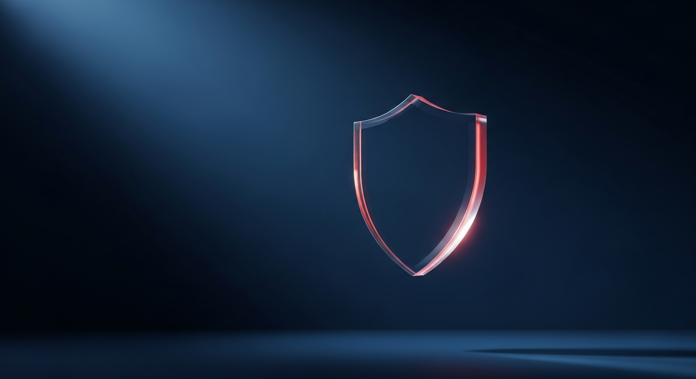 Abstract geometric shapes in red and blue representing strategic compliance frameworks.